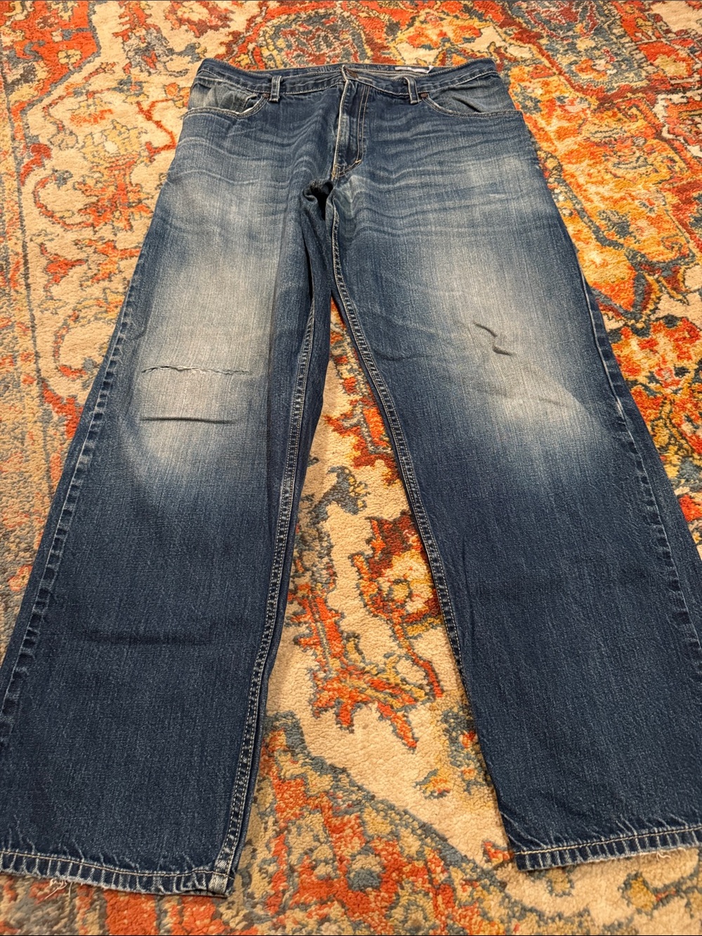 Men's Bootcut Washed Blue Jeans